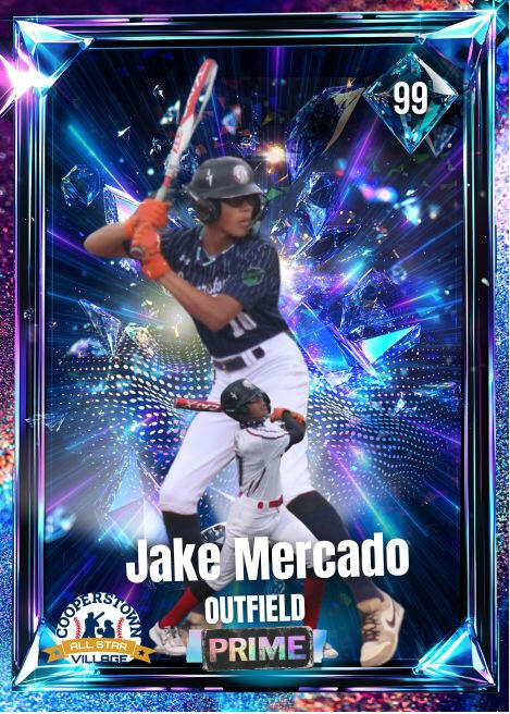 Sample premium display card featuring a custom player graphic